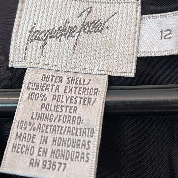 VINTAGE Jacqueline Ferrar short-sleeved black midi dress sz M - Picture 2 of 8